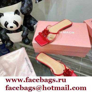 Mach  &  Mach Rose Flower Slides PVC Red 2022